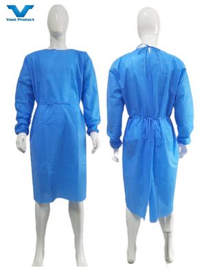 120*140cm ΑΑΜΙ Επίπεδο1/2/3 Αδιάβροχο μίας χρήσης απομονωτικό φόρεμα με επαρκή απογραφή