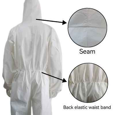 Εναφορικά λευκά μικροπορώδη 56GSM Tyvek 500 PPE Suit Safety Coveralls για την αγορά της Χιλής