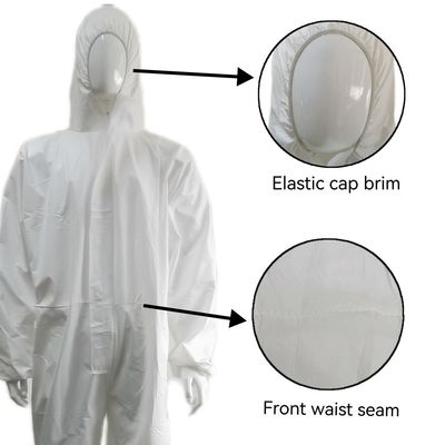 175 X 140cm Λευκά μίας χρήσης μικροπορώδη παντελόνια με ελαστικό καρπό