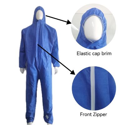 Προστατευτικά ρούχα τύπου CE5 6 PPE Kit Suit SMS Μη υφαντική κάλυψη χωρίς κάλυψη ποδιών