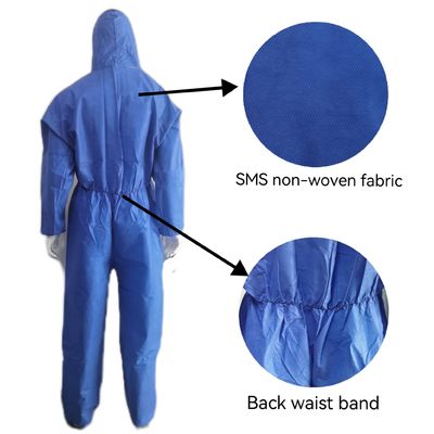 Προστατευτικά ρούχα τύπου CE5 6 PPE Kit Suit SMS Μη υφαντική κάλυψη χωρίς κάλυψη ποδιών