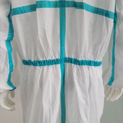 Προσαρμοσμένο CE Type4 5 6 Προστατευτικό SMS/PP Overalls 175*140cm OEM αποδεκτό Προσαρμόσιμο