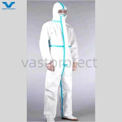 Προσαρμοσμένο S-5XL CE τύπου 4 5 6 50GSM-70GSM Μικροπορώδες βιομηχανικό ενδυμαστικό μιας χρήσης