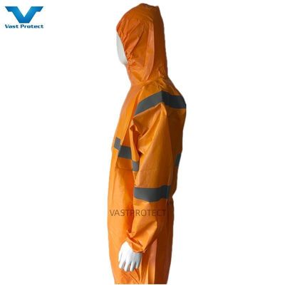 Χημικά διάλυτα PP PE Orange Type5 6 Συσκευές ασφαλείας με αντανάκλαση