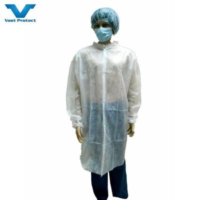 Μη υφασμένα εργασιακά ρούχα μιας χρήσης Unisex Αδιάβροχο ερευνητικό παλτό για το νοσοκομειακό χώρο εργασίας