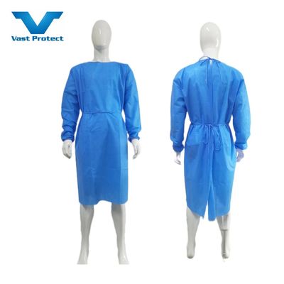 VASTPROTECT-501 Μπλε χειρουργική ρόμπα Υπο- αλλεργιογόνο Αναπνευστικό με δέσιμο γραβάτας En1149