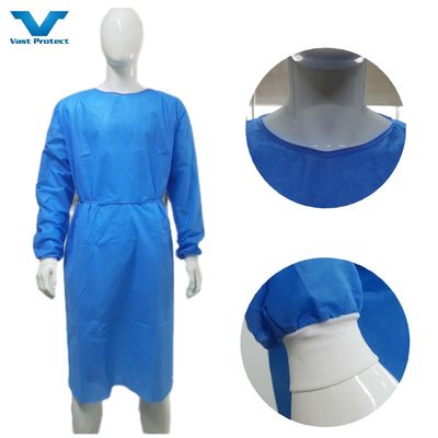 VASTPROTECT-501 Μπλε χειρουργική ρόμπα Υπο- αλλεργιογόνο Αναπνευστικό με δέσιμο γραβάτας En1149