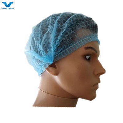 18" 21" μη υφασμένο PP μονό διπλό ελαστικό κλιπ Strip Bouffant hairnet Mob Cap χρώμα επιλογή λευκό