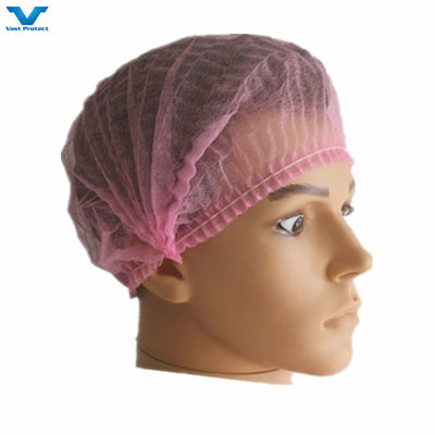 18" 21" μη υφασμένο PP μονό διπλό ελαστικό κλιπ Strip Bouffant hairnet Mob Cap χρώμα επιλογή λευκό
