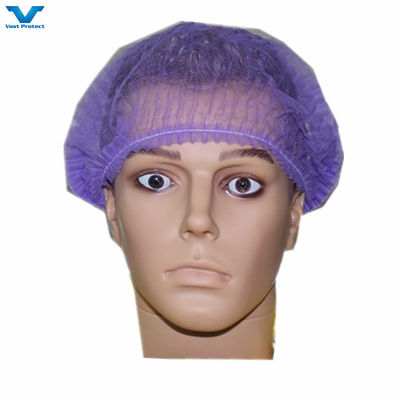 18" 21" μη υφασμένο PP μονό διπλό ελαστικό κλιπ Strip Bouffant hairnet Mob Cap χρώμα επιλογή λευκό