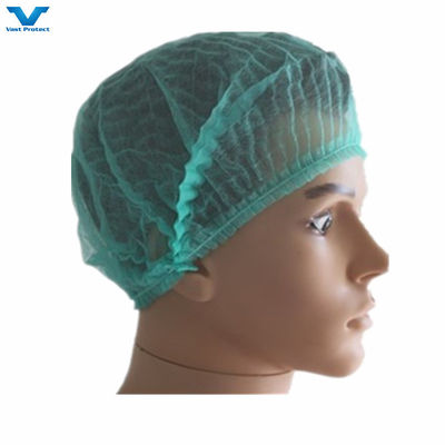 18" 21" μη υφασμένο PP μονό διπλό ελαστικό κλιπ Strip Bouffant hairnet Mob Cap χρώμα επιλογή λευκό