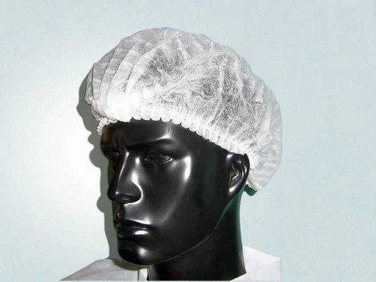 19&quot; μη υφασμένο PP Clip Strip Bouffant Hairnet Mob Cap με μονό ελαστικό 100PCS/bag