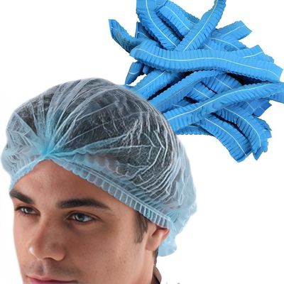 19&quot; μη υφασμένο PP Clip Strip Bouffant Hairnet Mob Cap με μονό ελαστικό 100PCS/bag