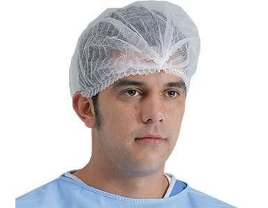 15GSM V101 Ξαναχρησιμοποιήσιμο μη υφασμένο PP Clip Strip Bouffant Hairnet Mob Cap με ελαστικό