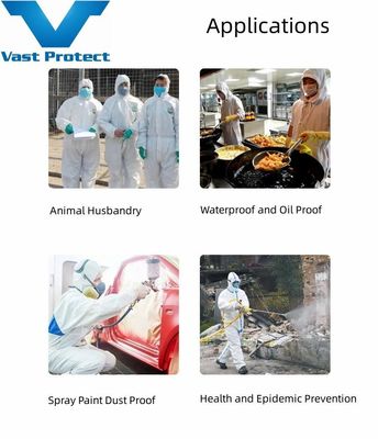 VASTPROTECT-604 PP PE λευκό μίας χρήσης τύπου 5 6 Συσκευές προστασίας από χημικές ουσίες