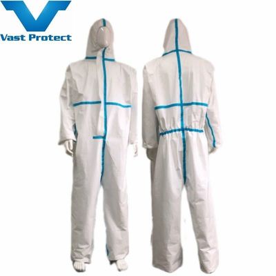VASTPROTECT-604 Αντιστατικό μίας χρήσης με κάλυψη λευκό με γαλάζια λωρίδα μικροφίλμ