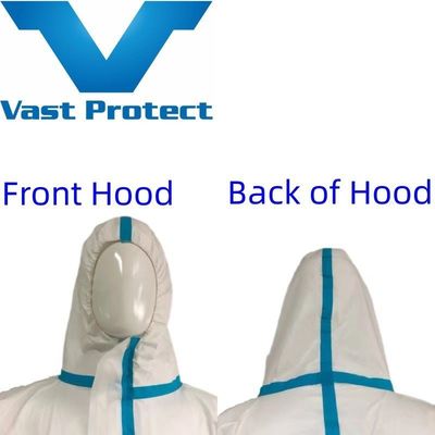 VASTPROTECT-604 Αντιστατικό μίας χρήσης με κάλυψη λευκό με γαλάζια λωρίδα μικροφίλμ