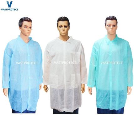Unisex V601 OEM Επεξεργασία Τροφίμων Μη υφασμένο PP Εγκαταλειπτικό Εργαστήριο Παλτό εντός του προϋπολογισμού σας