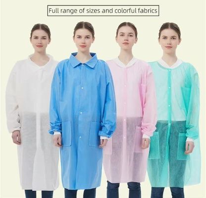 Unisex V601 OEM Επεξεργασία Τροφίμων Μη υφασμένο PP Εγκαταλειπτικό Εργαστήριο Παλτό εντός του προϋπολογισμού σας