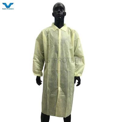 Unisex V601 OEM Επεξεργασία Τροφίμων Μη υφασμένο PP Εγκαταλειπτικό Εργαστήριο Παλτό εντός του προϋπολογισμού σας