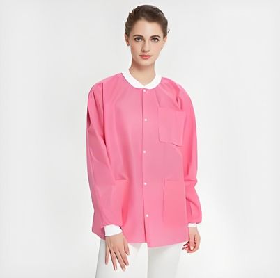 Μη υφασμένο PP/MP/SMS/Tyvek/Microporous Lab Coat Προσαρμοσμένο μέγεθος/βάρος 125X150cm με σφραγίδα