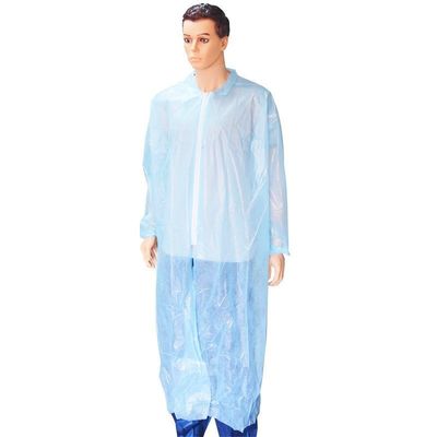 Sky Blue Lab Coats για ενήλικες PPE Spp SMS 45GSM Πίνακα αδιάβροχο με κολάρο Mao