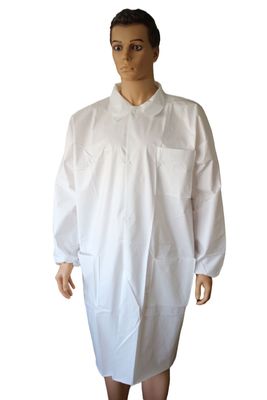 117*135cm Unisex λευκό μίας χρήσης μικροπορώδες ερευνητικό παλτό μακρύ μανίκι χωρίς τσέπη 117*135cm