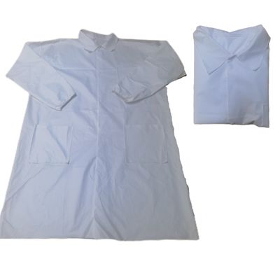 117*135cm Unisex λευκό μίας χρήσης μικροπορώδες ερευνητικό παλτό μακρύ μανίκι χωρίς τσέπη 117*135cm