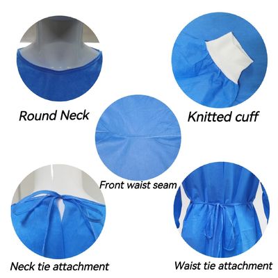 OEM/ODM M/L/XL Μη υφασμένα απομονωτικά ενδύματα για μία φορά, CE εγκεκριμένα αποστειρωμένα χειρουργικά ενδύματα