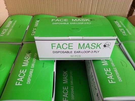 Λευκή λίστα 3 Πλάι Earloop Nonwoven PP Ιατρική προστατευτική μαντήλα χειρουργικής χρήσης