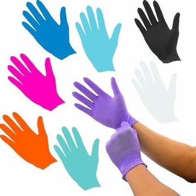 240 χιλιοστών μήκος γάντια εξετάσεων νιτρίλης για την επεξεργασία τροφίμων στην κουζίνα λευκό μαύρο μπλε σκόνη