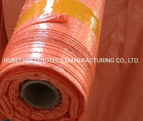 Διπλό πλευρικό πορτοκαλί PE Poly Tarps Roll με πυρήνα χαρτιού και εξατομίκευση εύκολη