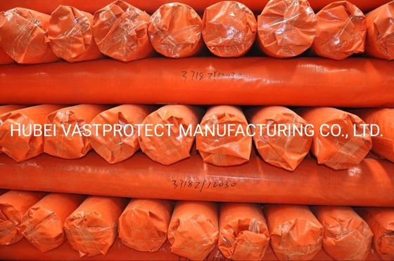 Διπλό πλευρικό πορτοκαλί PE Poly Tarps Roll με πυρήνα χαρτιού και εξατομίκευση εύκολη