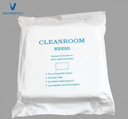 Χωρίς ίνες 9 * 9 ιντσών Polyester Microfiber Cleanroom Wipers για οπτικούς φακούς Αδιάβροχο